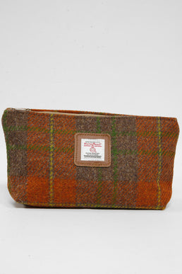 Harris Tweed Cosmetic Bag A0124 (Tan Leather)