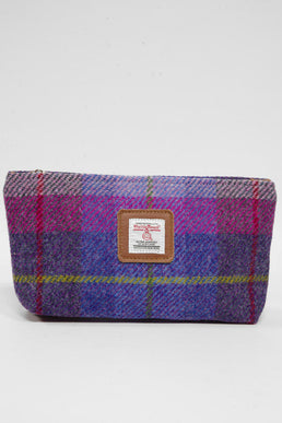 Harris Tweed Cosmetic Bag A0114 (Tan Leather)