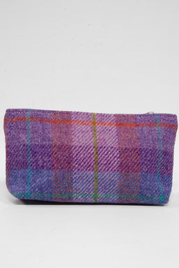 Harris Tweed Cosmetic Bag A0167 (Tan Leather)