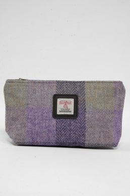 Harris Tweed Cosmetic Bag HB156 (Black Leather)