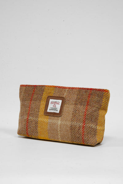 Harris Tweed Cosmetic Bag A0230 (Tan Leather) (Small Label)