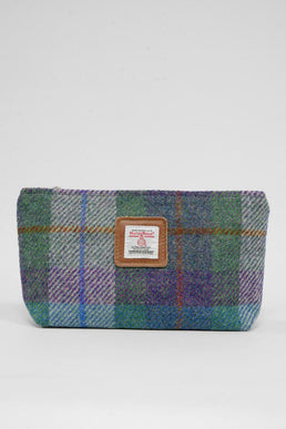 Harris Tweed Cosmetic Bag A0173 (Tan Leather)