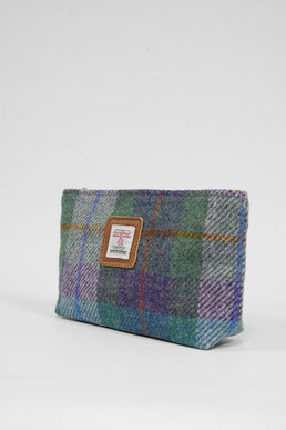Harris Tweed Cosmetic Bag A0173 (Tan Leather)
