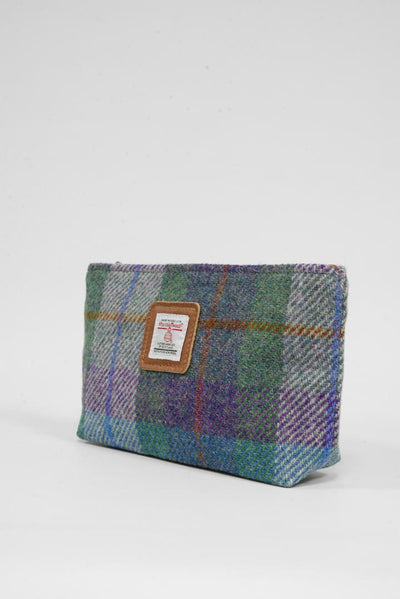Harris Tweed Cosmetic Bag A0173 (Tan Leather)