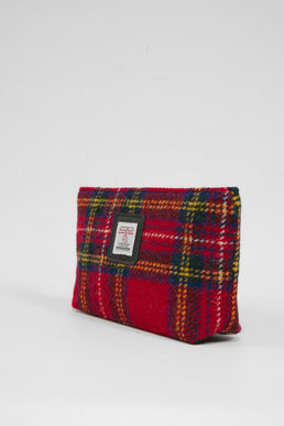 Harris Tweed Cosmetic Bag A0217 (Black Leather)
