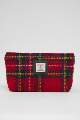 Harris Tweed Cosmetic Bag A0217 (Black Leather)