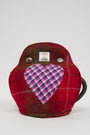 Harris Tweed Tea Cosy A001 Purple Navy Heart
