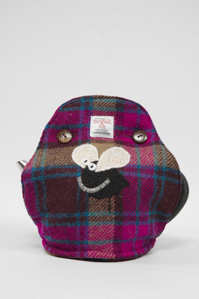 Harris Tweed Tea Cosy Fuchsia Brown Check Midge