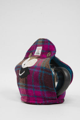 Harris Tweed Tea Cosy Fuchsia Brown Check Midge