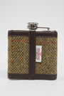 Harris Tweed Hip Flask HB67 (Brown Leather)
