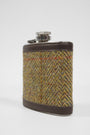 Harris Tweed Hip Flask HB67 (Brown Leather)