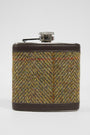 Harris Tweed Hip Flask HB67 (Brown Leather)