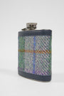 Harris Tweed Hip Flask A0173 Navy Leather