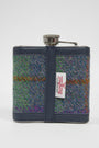 Harris Tweed Hip Flask A0173 Navy Leather