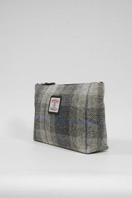 Harris Tweed Toiletries Bag A0187 Black Leather