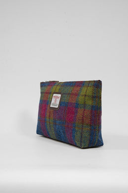 Harris Tweed Toiletries Bag A0195 Brown Leather