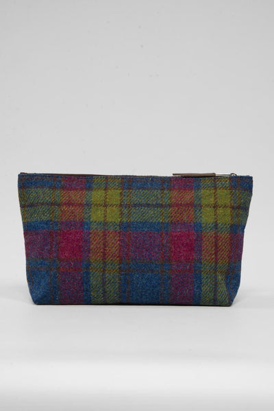 Harris Tweed Toiletries Bag - A0195 Brown Leather