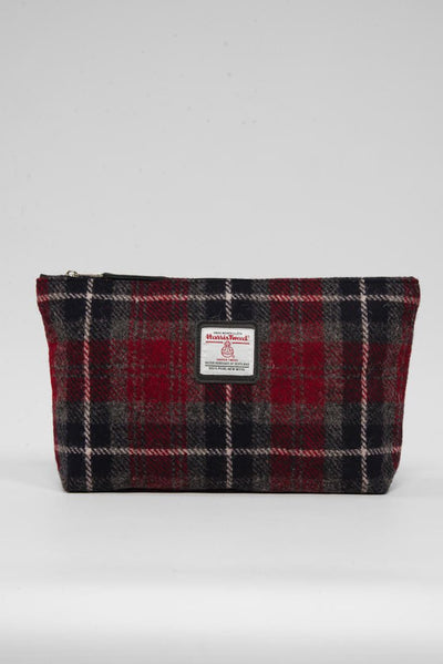 Harris Tweed Toiletries Bag A0214 Black Leather