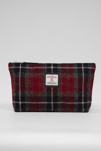 Harris Tweed Toiletries Bag - A0214 Black Leather