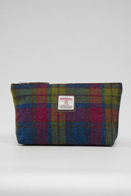 Harris Tweed Toiletries Bag A0195 Brown Leather