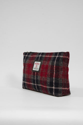 Harris Tweed Toiletries Bag - A0214 Black Leather