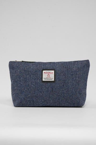 Harris Tweed Toiletries Bag HB81 Black Leather