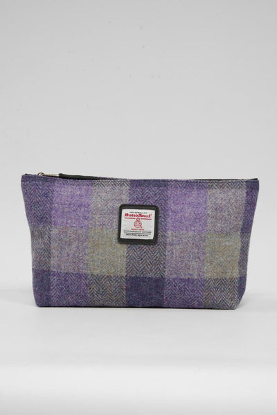 Harris Tweed Toiletries Bag - HB156 Black Leather