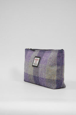 Harris Tweed Toiletries Bag HB156 Black Leather