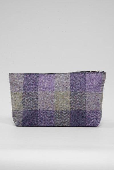 Harris Tweed Toiletries Bag - HB156 Black Leather