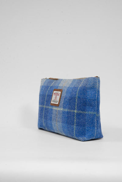 Harris Tweed Toiletries Bag A069 Tan Leather