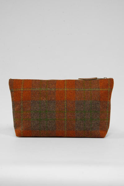 Harris Tweed Toiletries Bag A0124 Tan Leather