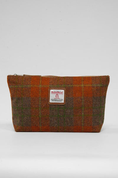 Harris Tweed Toiletries Bag A0124 Tan Leather