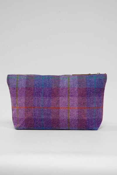 Harris Tweed Toiletries Bag A0167 Tan Leather