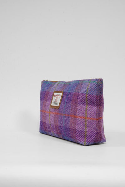 Harris Tweed Toiletries Bag A0167 Tan Leather