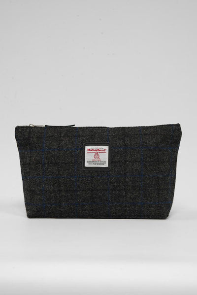 Harris Tweed Toiletries Bag - A0255 Black Leather