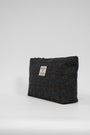 Harris Tweed Toiletries Bag - A0255 Black Leather