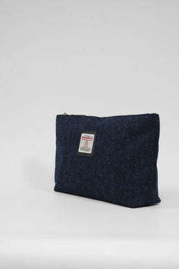 Harris Tweed Toiletries Bag HB104 Black Leather