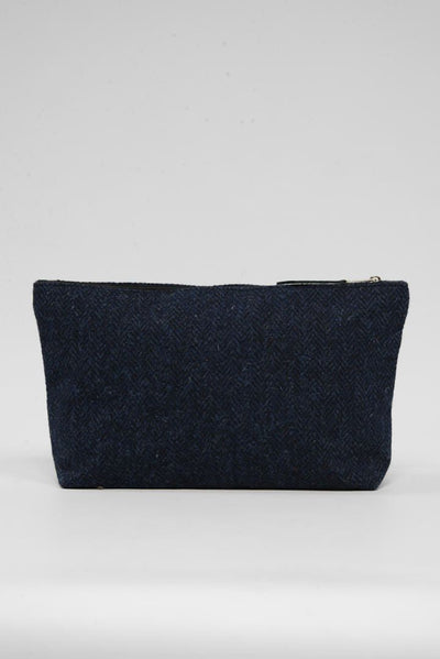 Harris Tweed Toiletries Bag - HB104 Black Leather