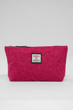 Harris Tweed Toiletries Bag 349 (Black Leather)