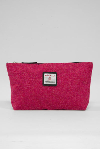 Harris Tweed Toiletries Bag 349 (Black Leather)