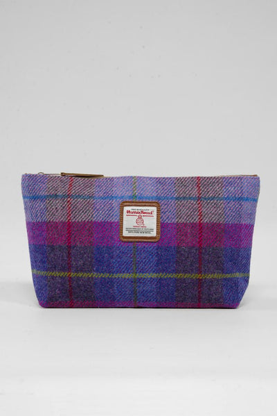 Harris Tweed Toiletries Bag A0114 Tan Leather