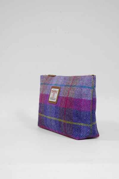 Harris Tweed Toiletries Bag A0114 Tan Leather