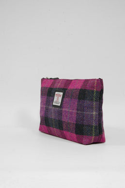 Harris Tweed Toiletries Bag A0257 Black Leather