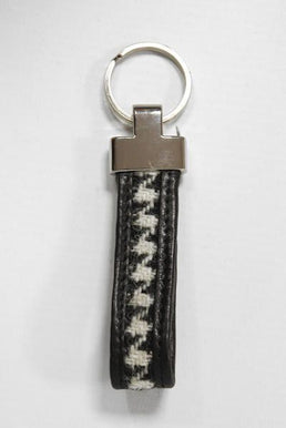 Harris Tweed Loop Keyring HO63 Black Leather