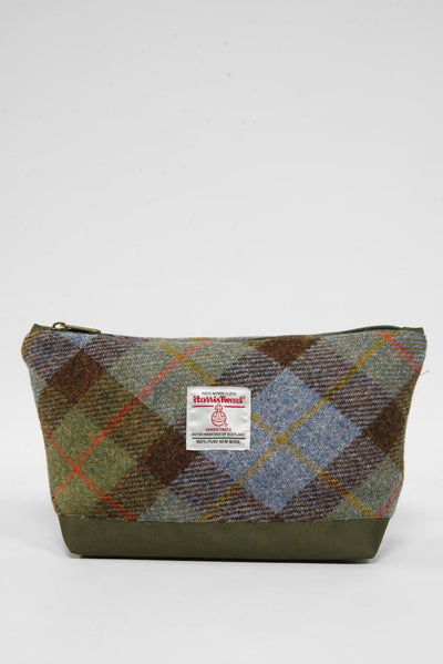 Harris Tweed Washbag - A017 (C) (Khaki)