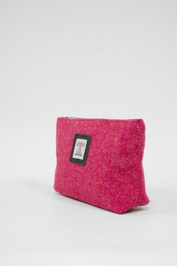 Harris Tweed Cosmetic Bag 349 (Black Leather)