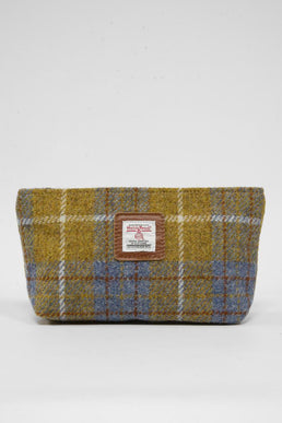 Harris Tweed Cosmetic Bag A0102 (Tan Leather)