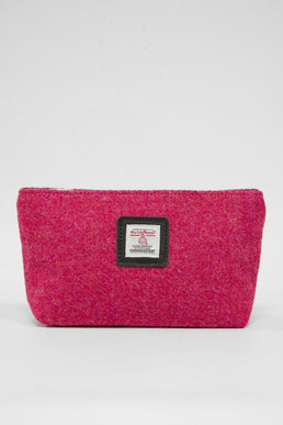 Harris Tweed Cosmetic Bag 349 (Black Leather)