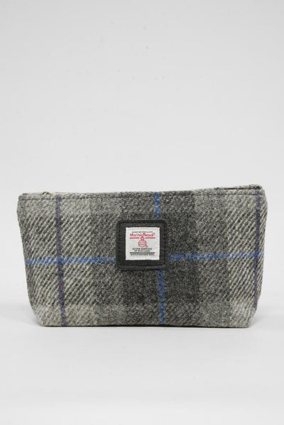 Harris Tweed Cosmetic Bag A0187 (Black Leather)