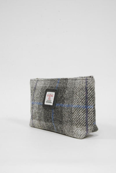 Harris Tweed Cosmetic Bag A0187 (Black Leather)